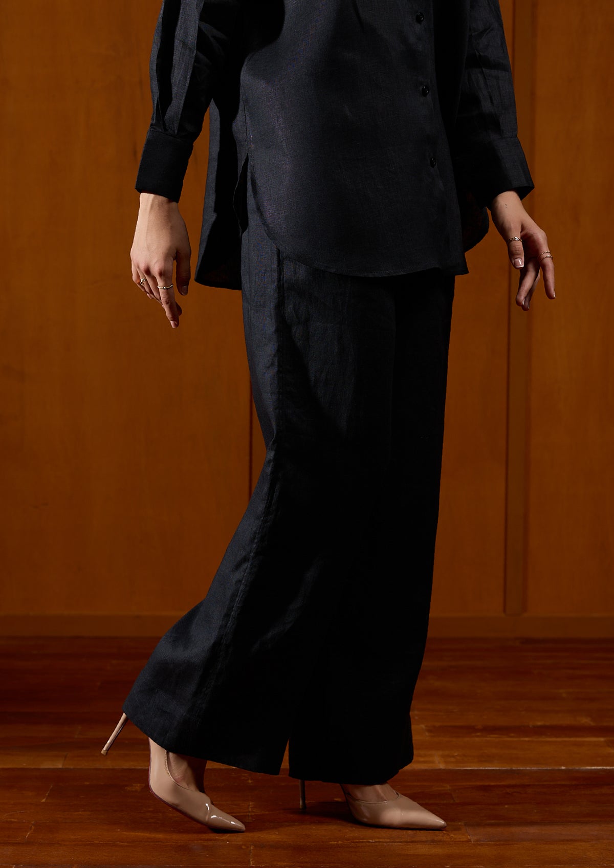 Linen Skirt : Black