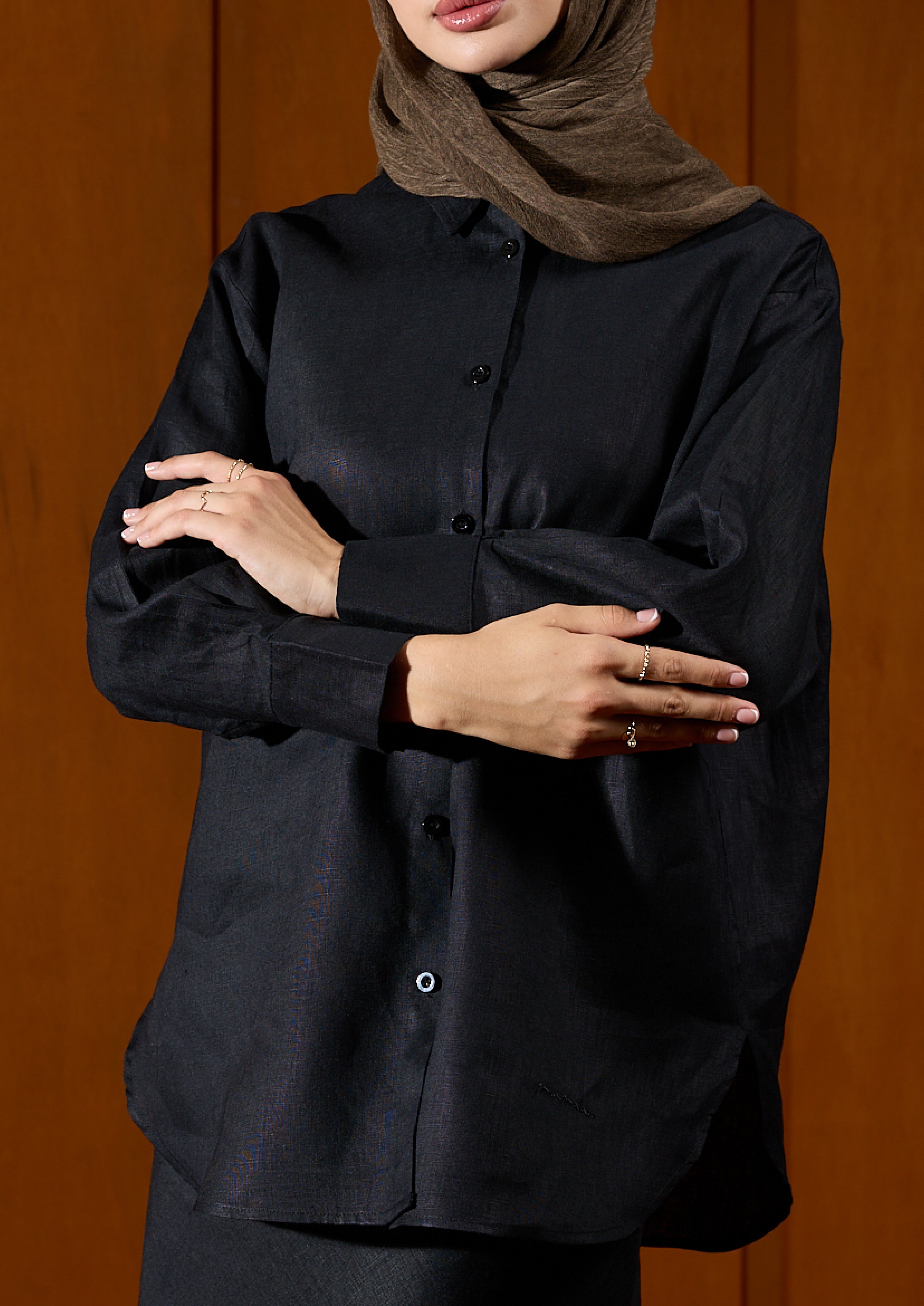 Linen Top : Black – MINIMALACE
