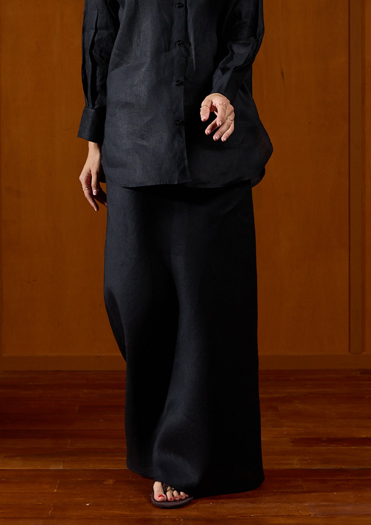 Linen Pants : Black