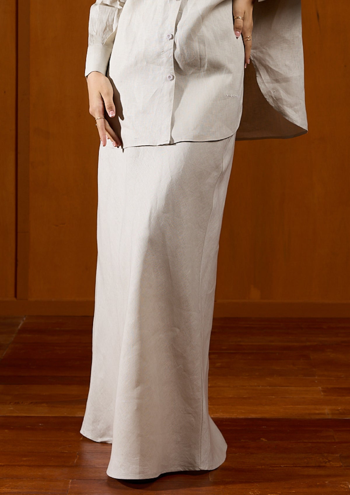 Linen Skirt : Clay