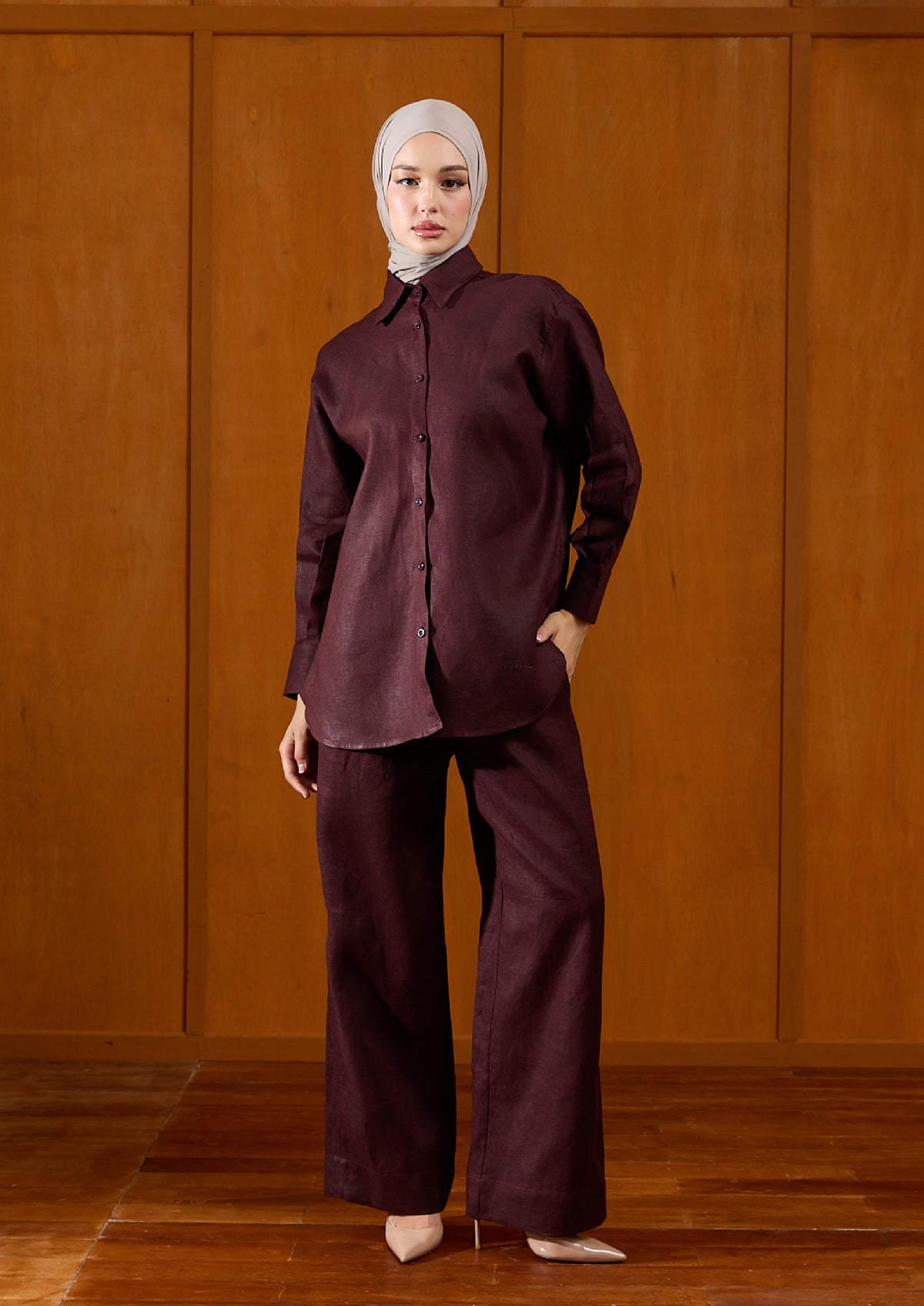 Linen Pants : Deep Rust