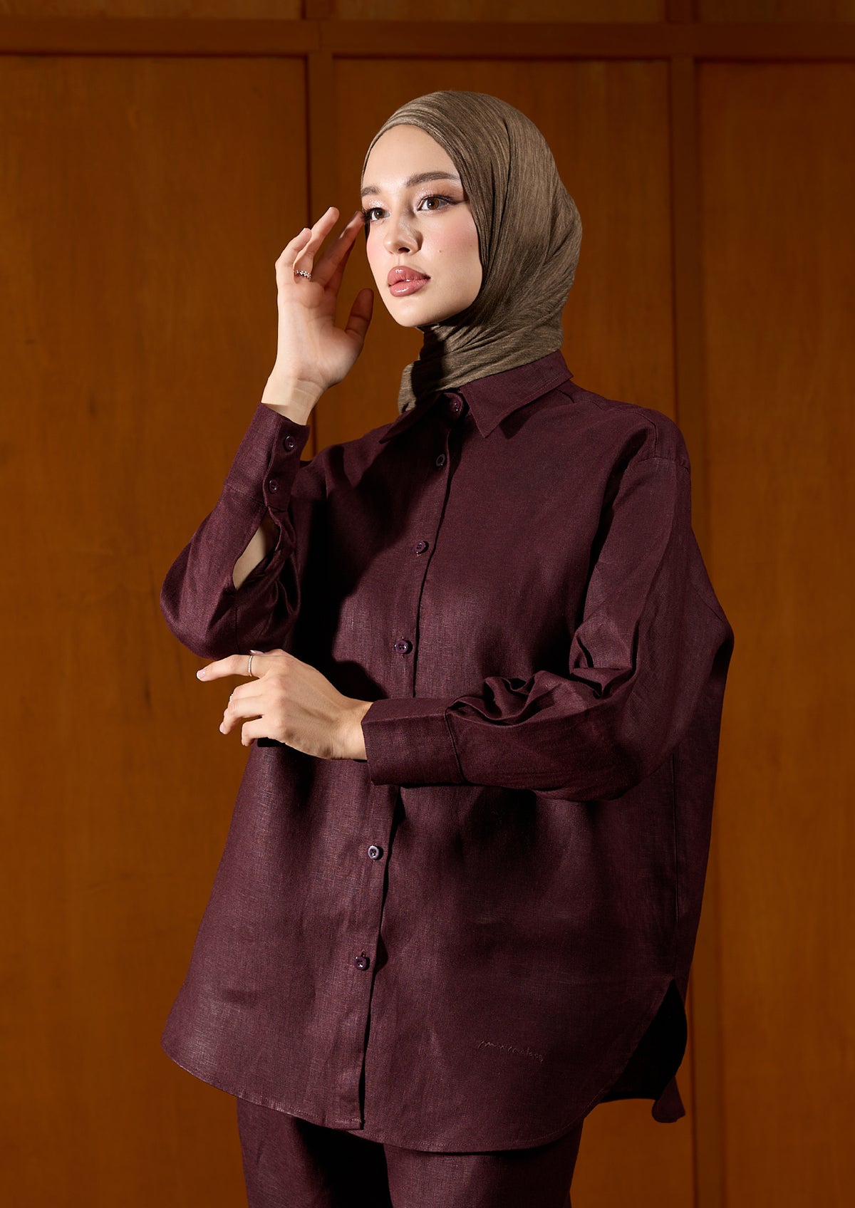 Linen Top : Deep Rust