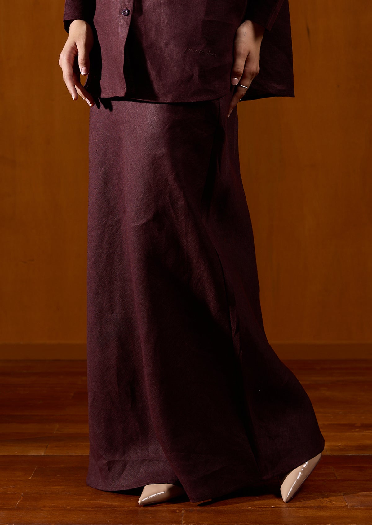 Linen Skirt : Deep Rust
