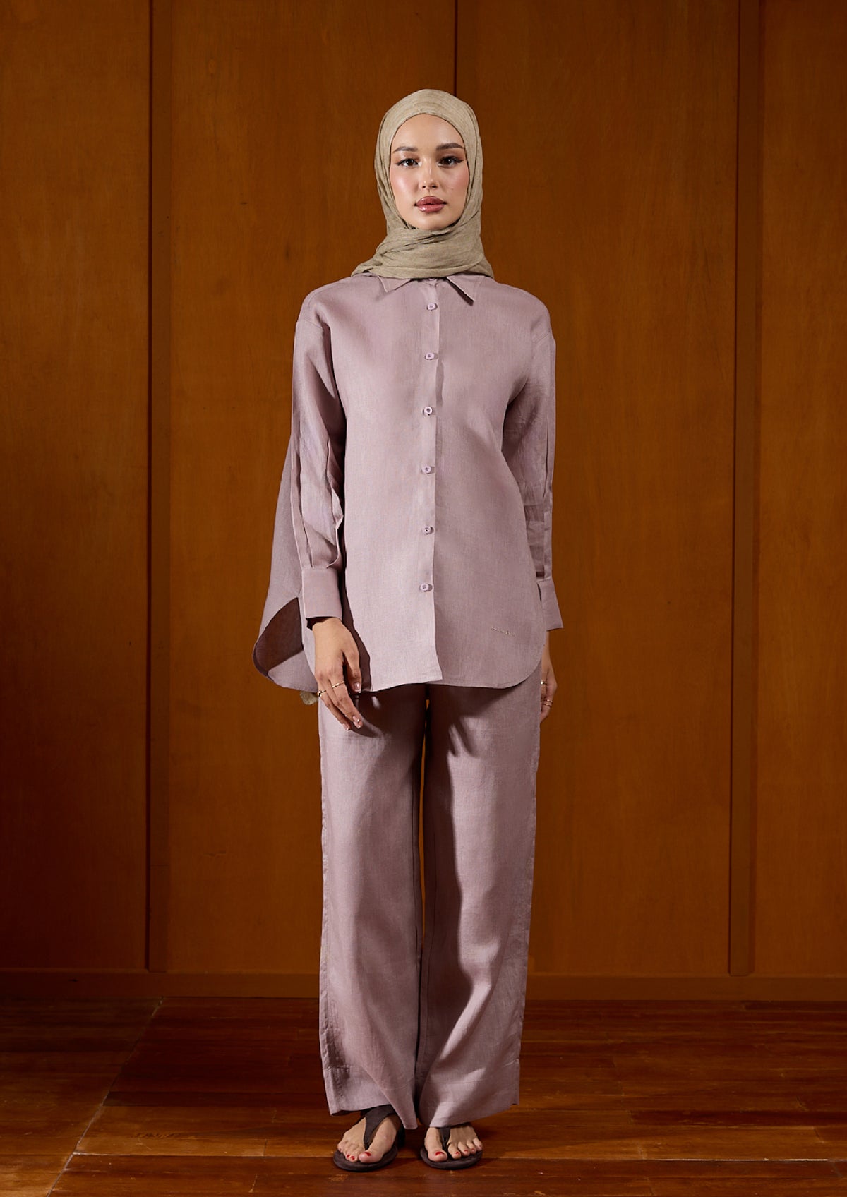 Linen Pants : Mauve