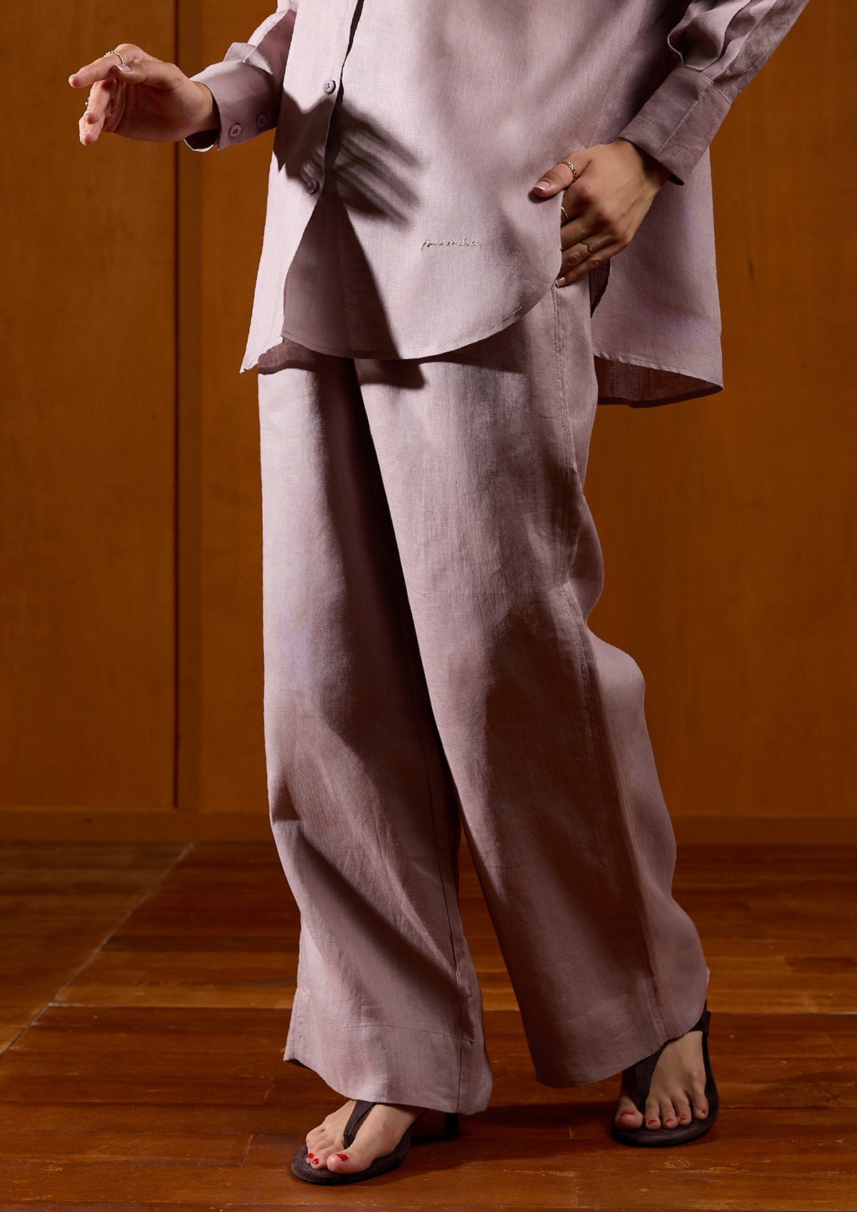 Linen Pants : Mauve