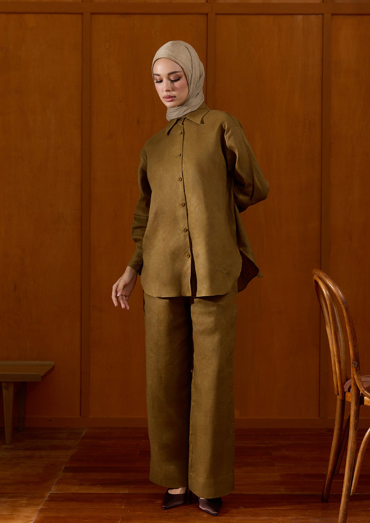 Linen Pants : Olive