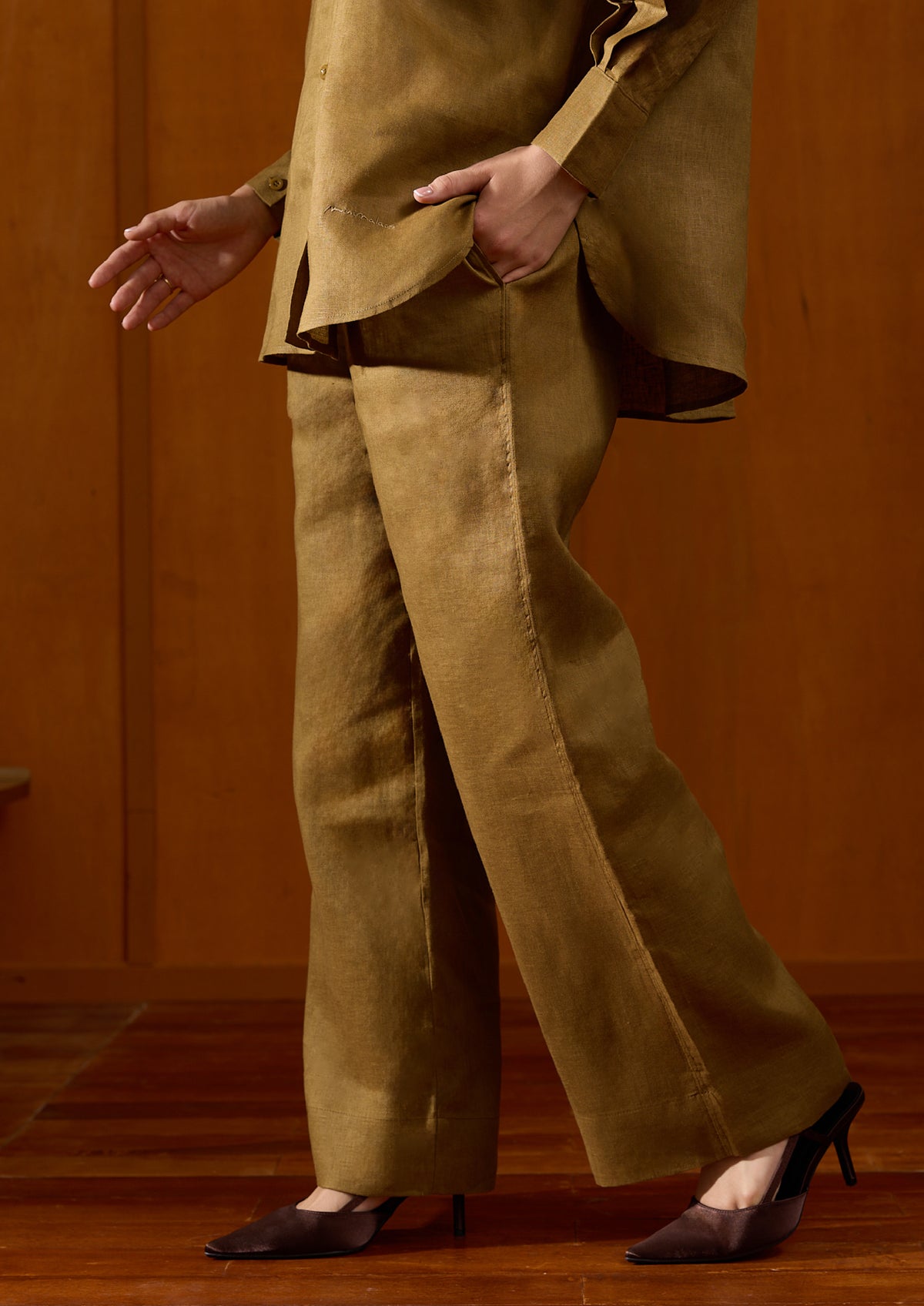 Linen Pants : Olive