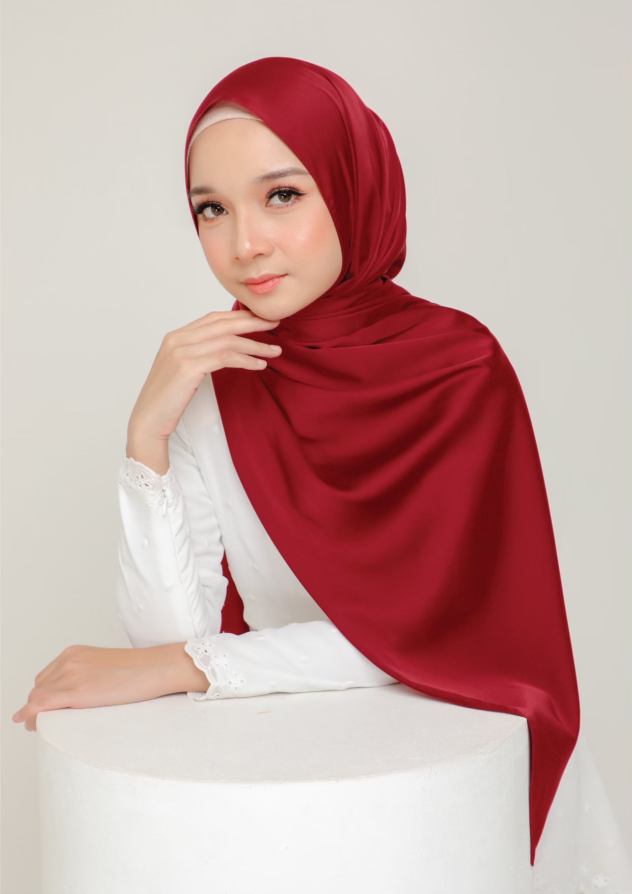 Royal Satin Shawl Maroon