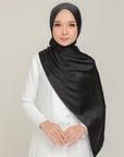 Royal Satin Shawl Black