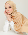 Royal Satin Shawl Tan