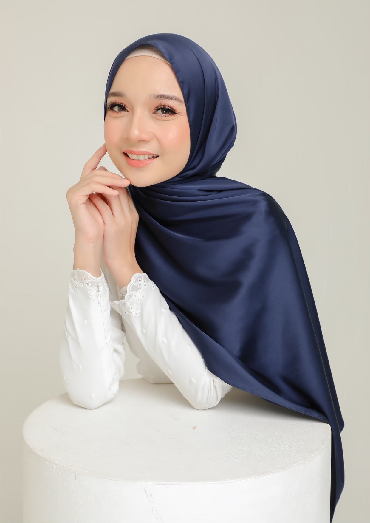 Royal Satin Shawl Midnight Blue